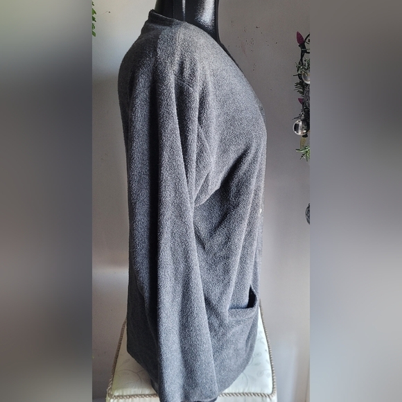 Vintage Huntington Ridge Grey Fleece Cardigan M - Picture 4 of 7